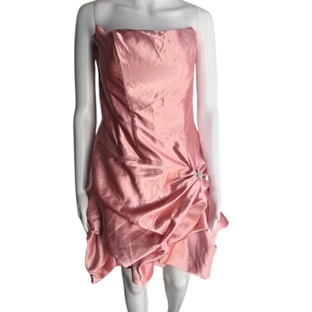 Vintage Gunne Sax Jessica McClintock Pink Strapless Cocktail Dress Large